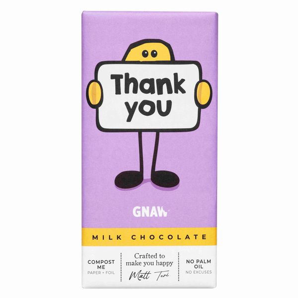 Hovedbilde GNAW ‘Thank You’ Milk Chocolate Bar ...