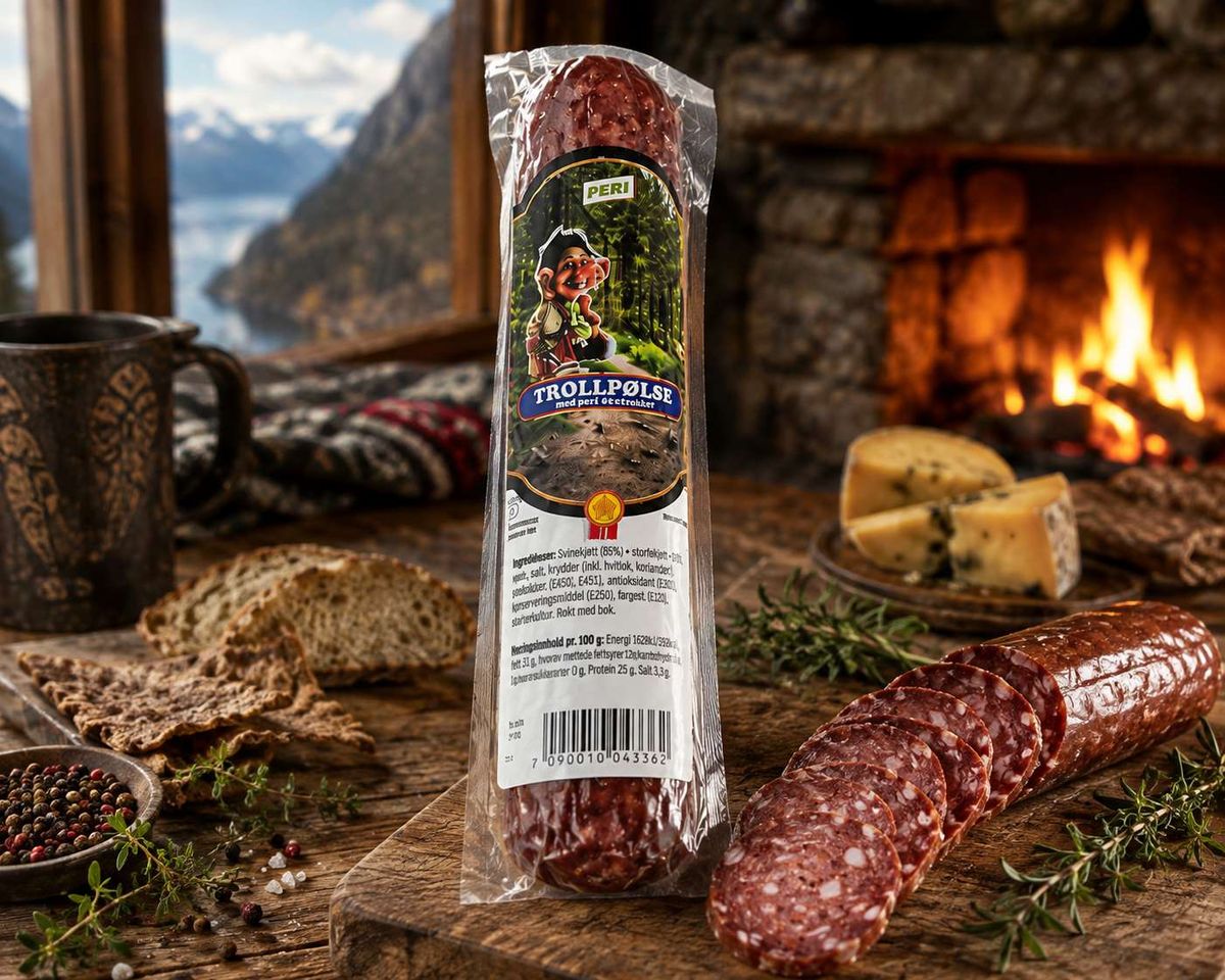 Trollpølse med smaken av natur 200g 