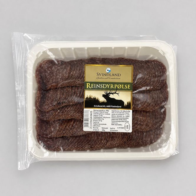 Hovedbilde Reinsdyrpølse Oppskåret 500g
