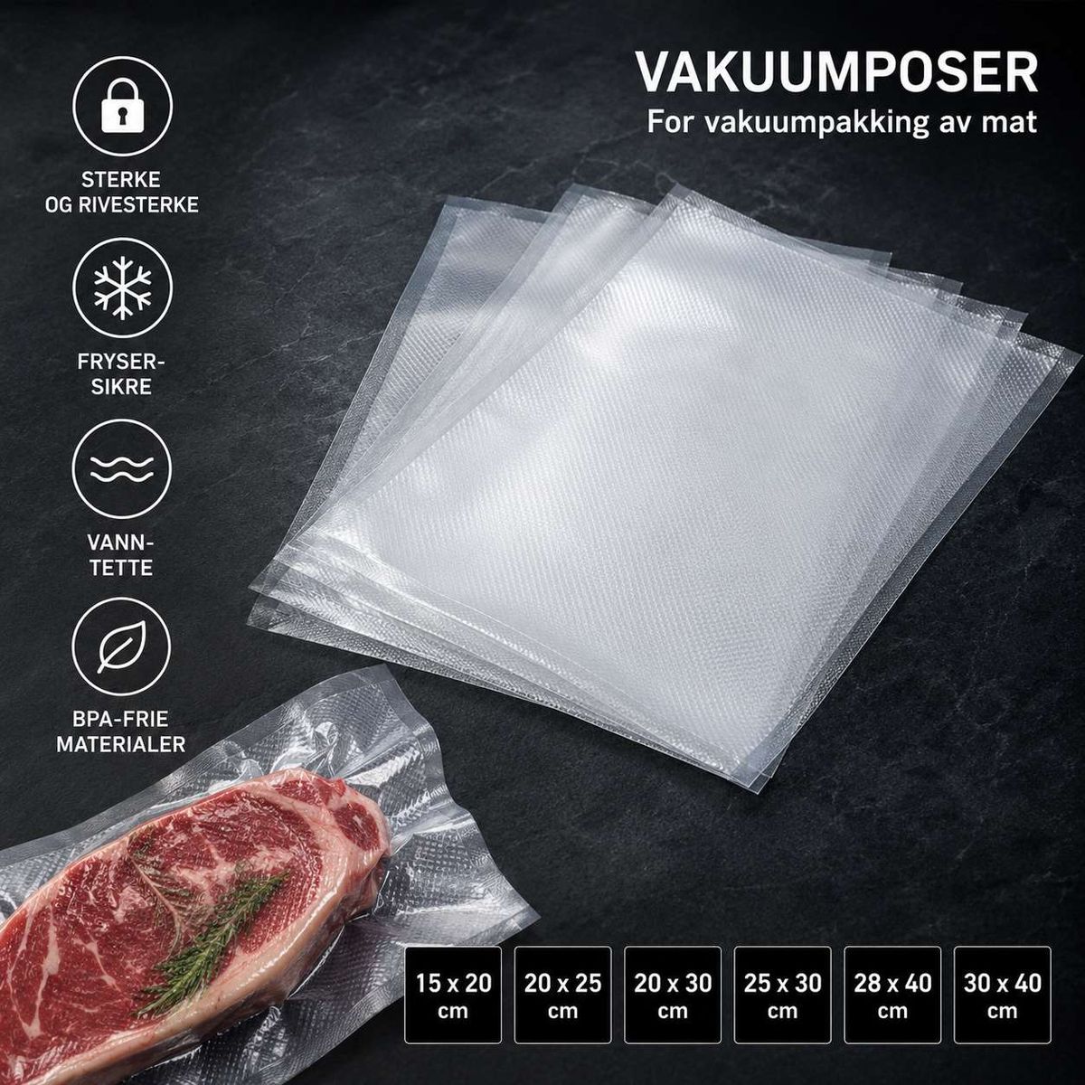 Vakuumpose 12x32 cm 