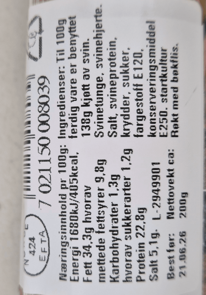 Serranosnabb 200g (Verdens beste)